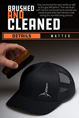 LARIX GEAR Trucker Hat Mountain Tree Heather Gray Black LARIX GEAR Trucker Hat Mountain Tree Heather Gray Black